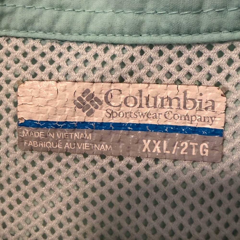 Columbia PFG Bahama II Short Sleeve Fishing Shirt Mint Green XXL - Picture 2 of 5